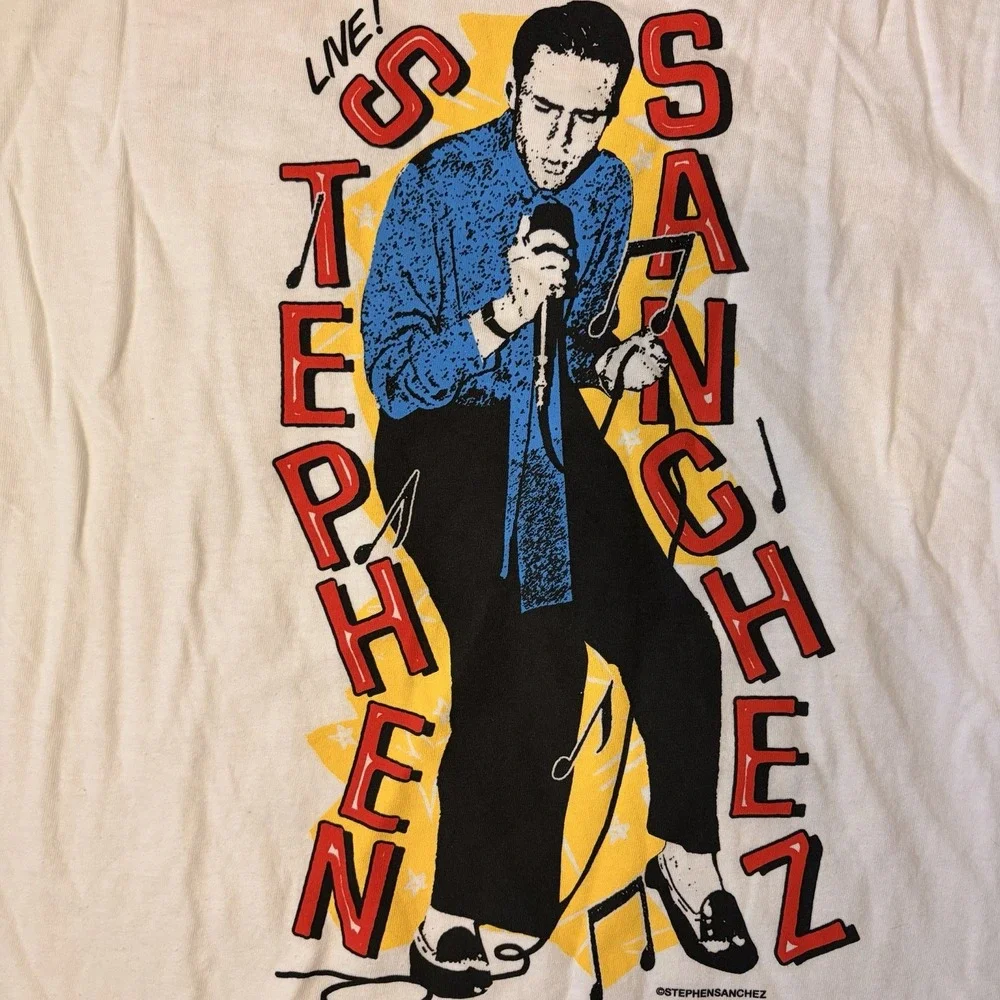 Stephen Sanchez Tour Shirt Comfort Colors Large Double Sided Concert Tee White